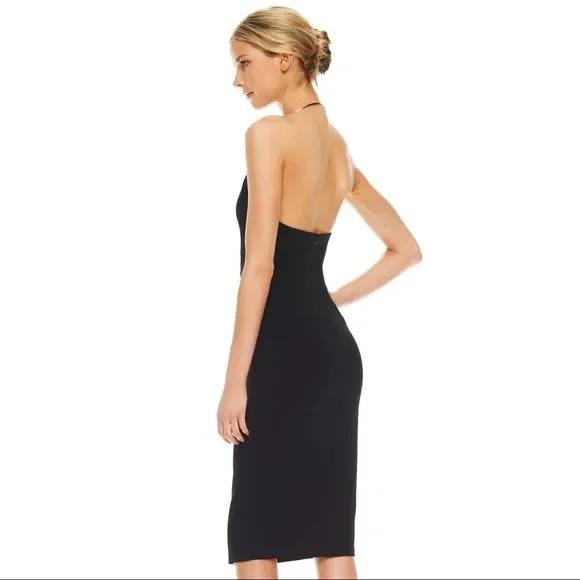 Michael Kors Ring-Neck Black Twist-Front Dress 12 - Picture 3 of 3